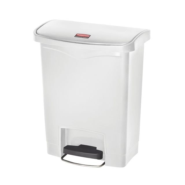 Rubbermaid - Poubelle à pédale slim jim step on 30l blanc
