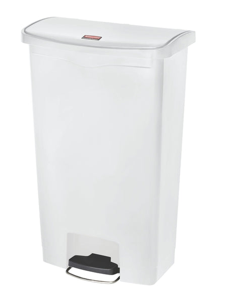 Rubbermaid - Poubelle à pédale slim jim step on 68l blanc