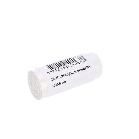 Cleaninq - Sac poubelle 50x55cm HDPE T15 25L transparent rouleau de 50 pièces