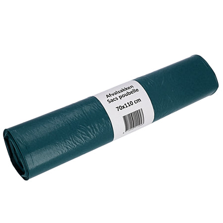 Cleaninq - Abfallbeutel 70x110cm LDPE recycelt T50 120L blau Rolle mit 20 Stück