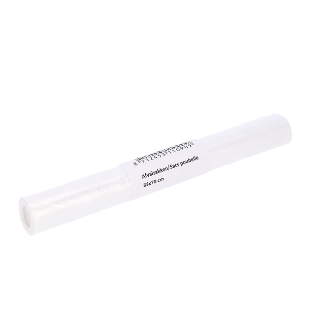Cleaninq - Sac poubelle 63x70cm HDPE T15 50L transparent rouleau de 25 pièces