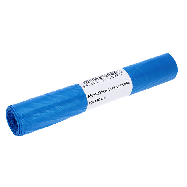 Cleaninq – Abfallbeutel 70 x 110 cm, HDPE T25, 120 l, blaue Rolle mit 20 Stück