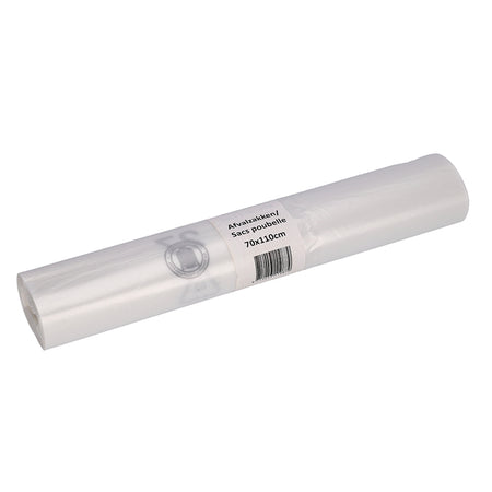Cleaninq - Sac poubelle 70x110cm HDPE recyclé T25 120L transparent rouleau de 20 pièces