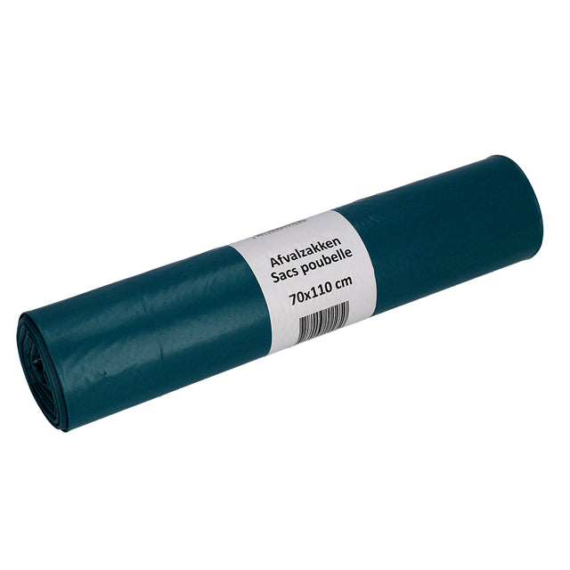 Cleaninq - Sac poubelle 70x110cm LDPE recyclé T70 120L bleu rouleau de 20 pièces