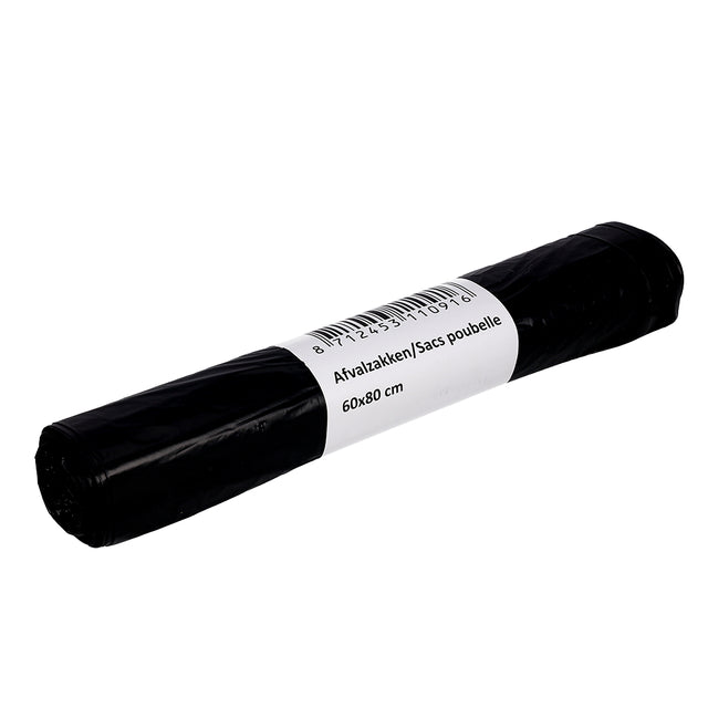 Cleaninq - Sac poubelle 60x80cm HDPE T23 60L noir rouleau de 20 pièces
