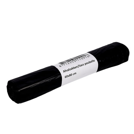 Cleaninq - Sac poubelle 60x80cm HDPE T23 60L noir rouleau de 20 pièces