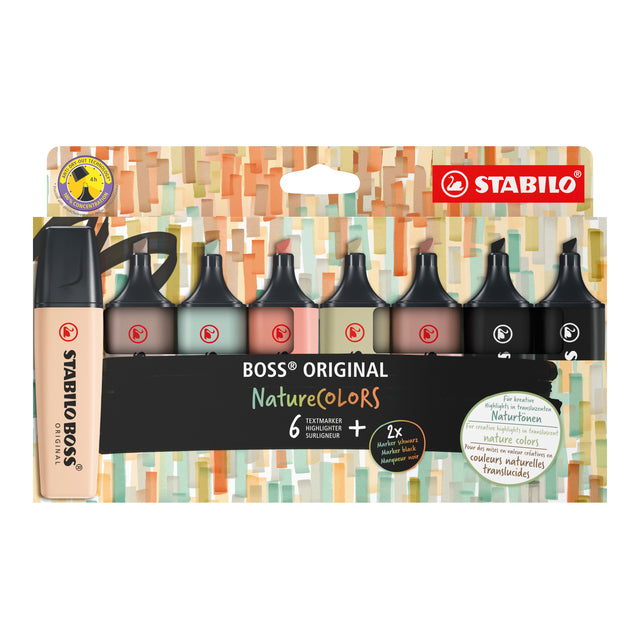 Stabilo - Surligneur Boss 70/8 couleurs nature étui de 8 pièces