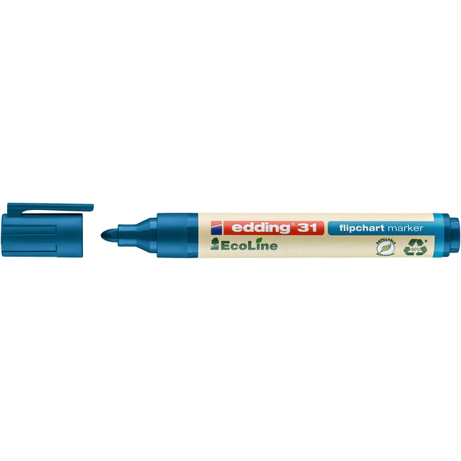 Edding - Filzstift 31 EcoLine für Flipchart rund 1,5-3mm blau | 10 Stück