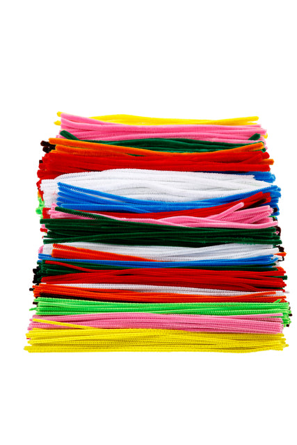 Creotime - Fil chenille Creativ Company 30cm épaisseur 4, 6, 9mm 700 pièces assorties