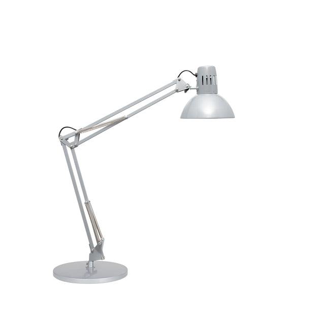 MAUL - Pied de lampe de bureau d'étude sans lampe LED E27 argent