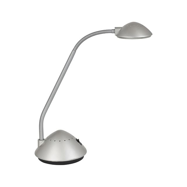 Maul - lampe de bureau à arc, LED, à pied, argent