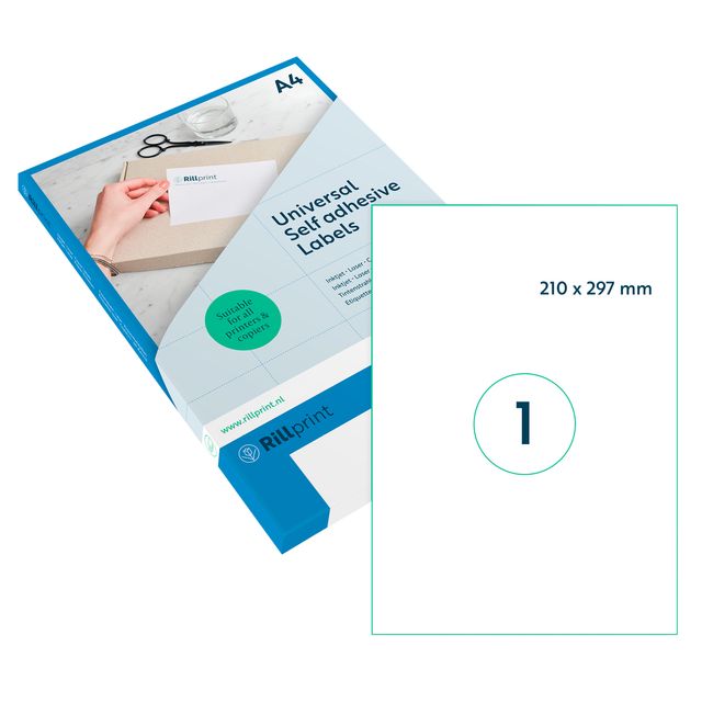 Rillprint -  Etiket 210x297mm mat transparant 25st