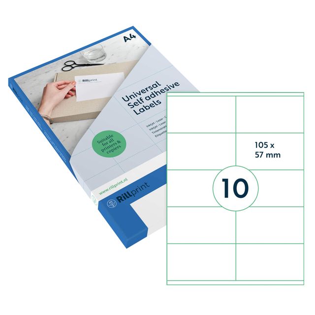 Rillprint - Etiquette 105x57mm transparente mate 250 étiquettes