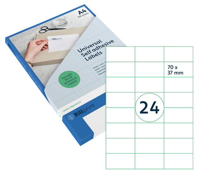 Rillprint - Etikett 70x37mm matt transparent 600 Etiketten