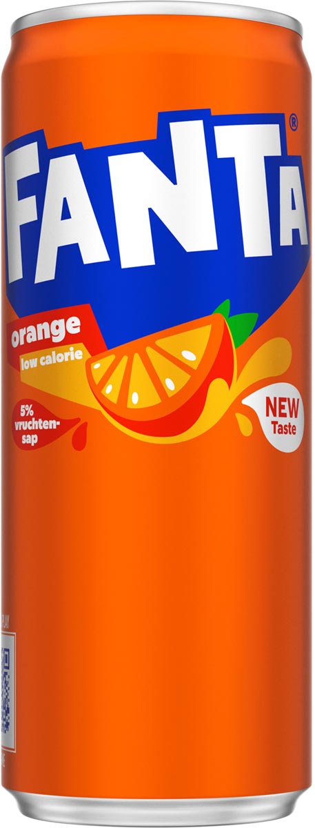 Fanta -  Orange frisdrank, sleek blik van 25 cl, pak van 24 stuks.