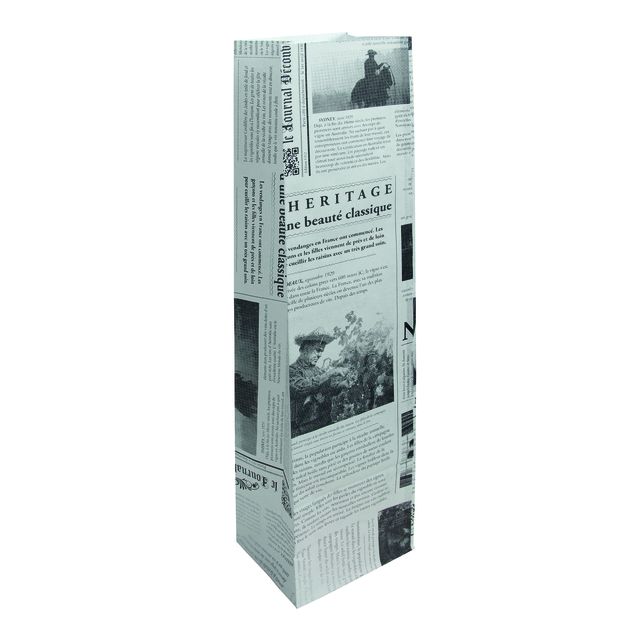 IEZZY - Sachet d'emballage (vin) bouteilles 10x8x41cm papier Le Journal 50pcs