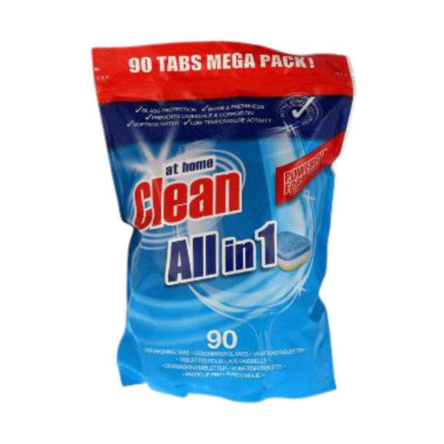 Bureau - Tablettes pour lave-vaisselle à la maison Clean All-in-One sachet de 90 pièces