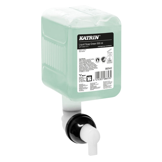 Katrin - Savon pour les mains Liquide vert 500ml 86542 | 12 pièces