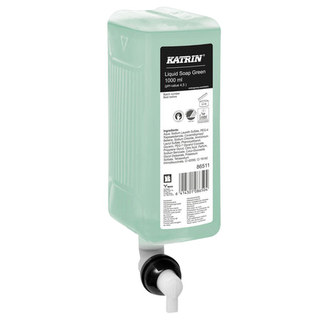 Katrin - Savon pour les mains Liquide vert 1000ml 86511 | 6 pièces