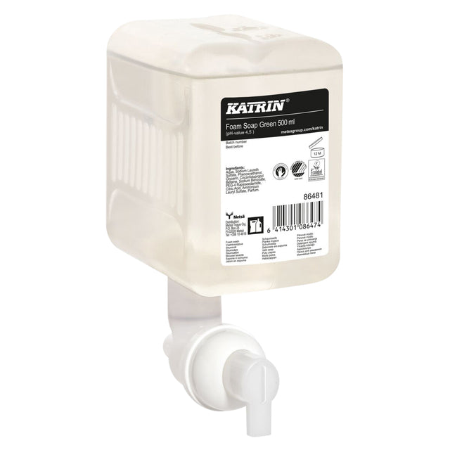 Katrin - Savon pour les Mains Mousse Verte 500ml 86481 | 12 pièces