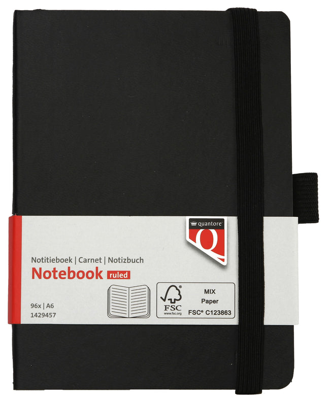 Quantore - Carnet A6 flex line 192 pages 80gr noir