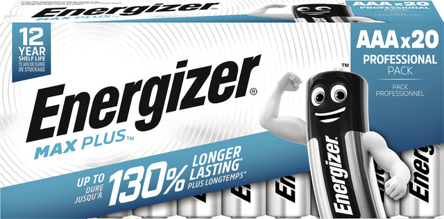 Energizer - Batteries Max Plus AAA, pack de 20 pièces