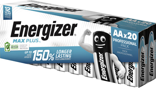 Energizer - Batteries Max Plus AA, pack de 20 pièces