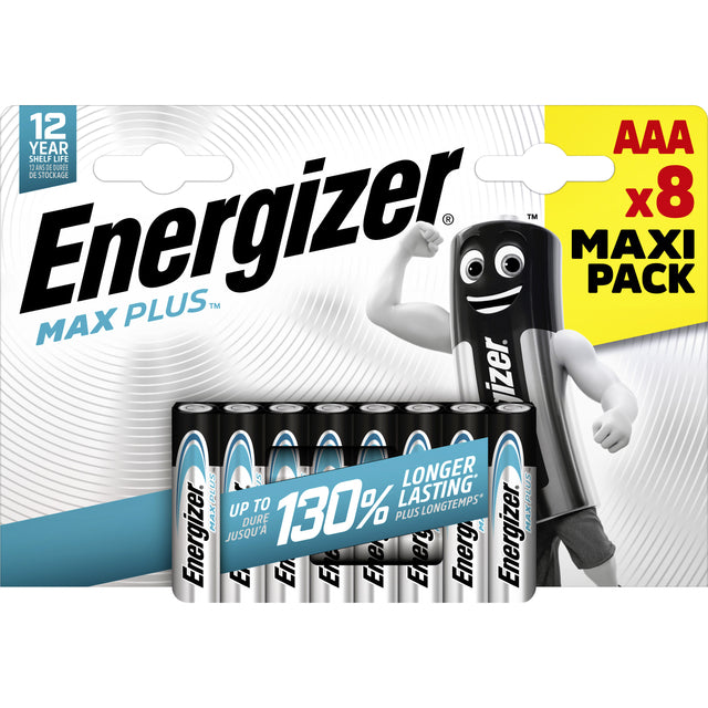 Energizer - Batterijen Max Plus AAA, blister van 8 stuks