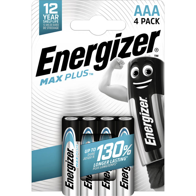 Energizer - Batteries Max plus AAA / LR03 / E92, boursier de 4