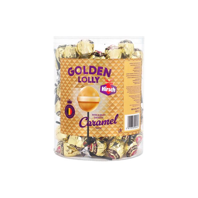 Hirsch - Lolly hirsch golden caramel 100x12 gram