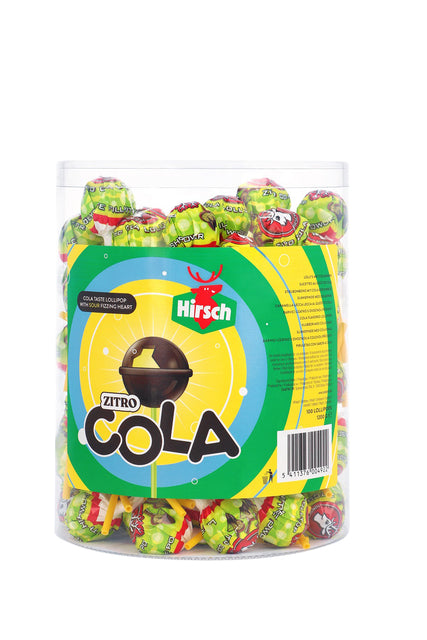 Hirsch - Hirsch Zitro Cola Lolly, 100 stuks, pot van 1,2 kg