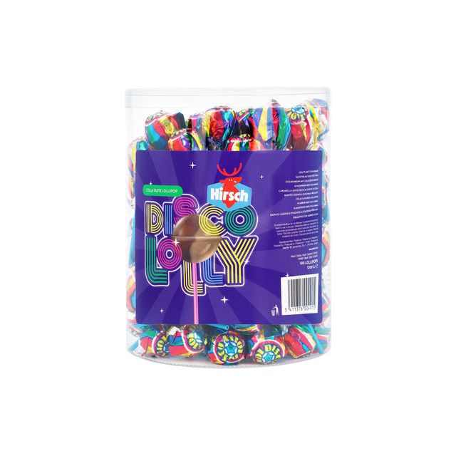 Hirsch - Hirsch Disco Lolly, 100 stuks, pot van 1,2 kg