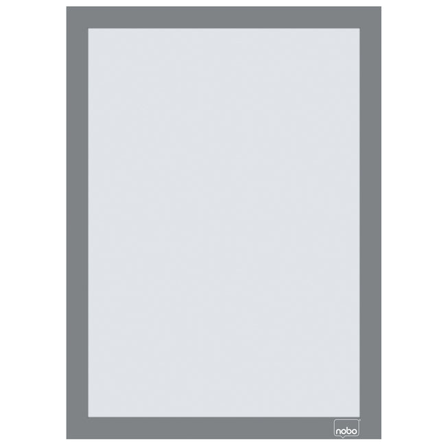 Nobo - Cadre d'information autocollant A4 argent 2 pièces