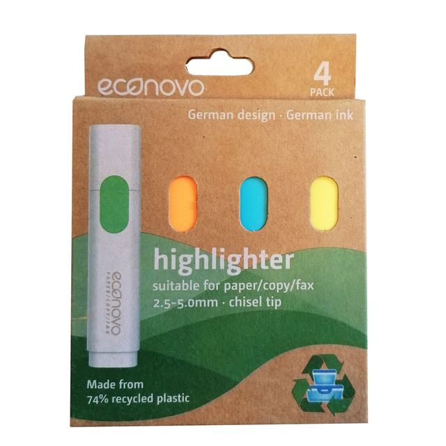 Econovo - Surligneur assorti blister de 4 pièces