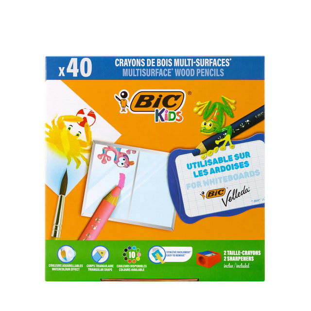 BIC KIDS - COLORED CURN BIC KIDS MULTISURFACE 40ST 10KL TSA