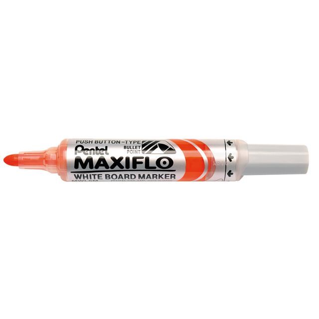 Pentel - Marqueur pour tableau blanc MWL5M Maxiflo rond 3mm orange | 12 pièces