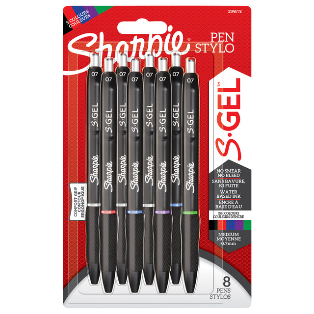 Sharpie - Gel Writer, dh S-Gel Medium, sortierte Blisterpackung mit 8 Stück