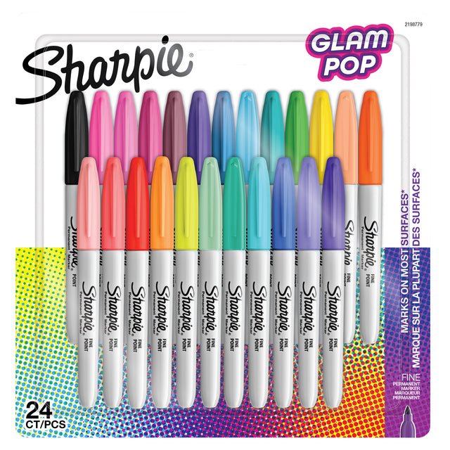 Sharpie -  Viltstift ie Glampop fijn assorti blister à 24 stuks