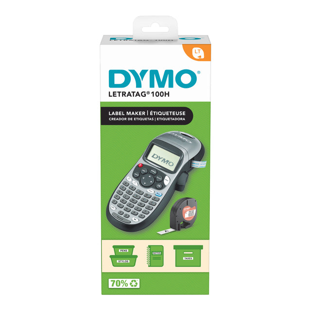 Dymo - Etikettendrucker LetraTag 100H tragbares ABC 12mm Silber Sonderedition