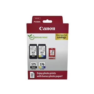 Canon - Tintenpatrone PG-575 CL-576 schwarz + kl + Papier