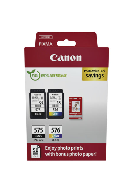 Canon - Cartouche d'encre PG-575 CL-576 noir + kl + papier