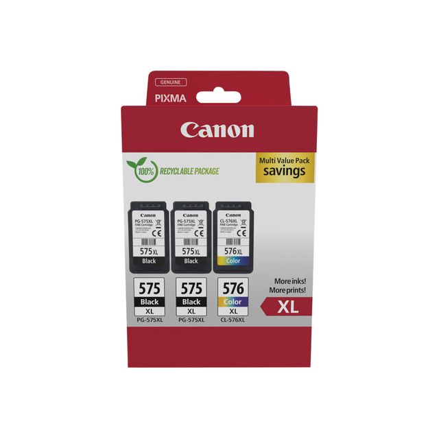 Canon - Tintenpatrone 2 x pg -575xl + 1 x cl -576xl, 300 - 400 Seiten, OEM 5437C004, 4 Farben