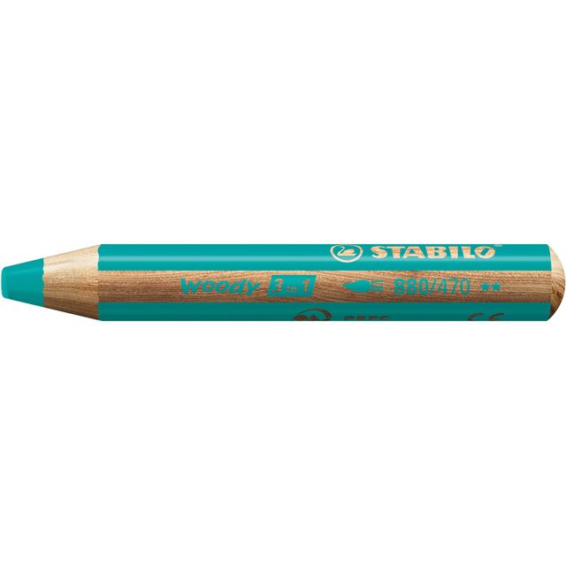Stabilo - Crayons de couleur 880 woody 3 en 1 multi-talents turquoise