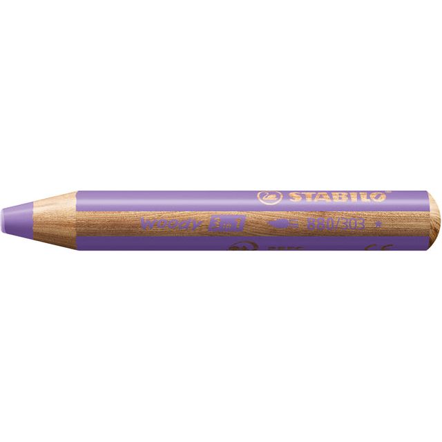 Stabilo - Crayon de couleur 880 Woody 3 en 1 Lilac pastel