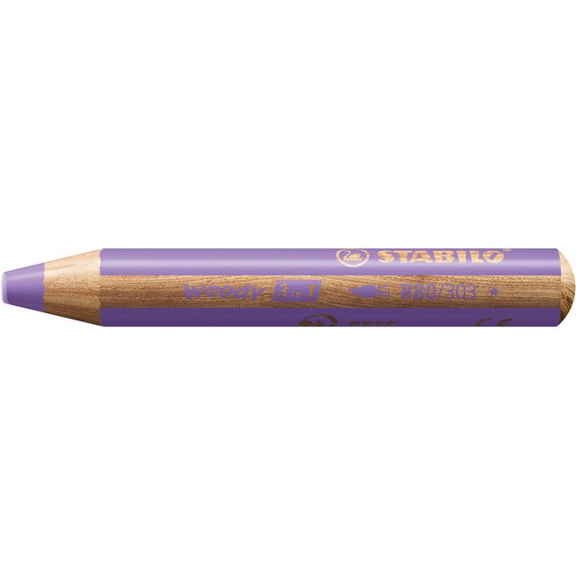 Stabilo - Crayons de couleur 880 woody 3 en 1 lilas pastel multi-talentueux