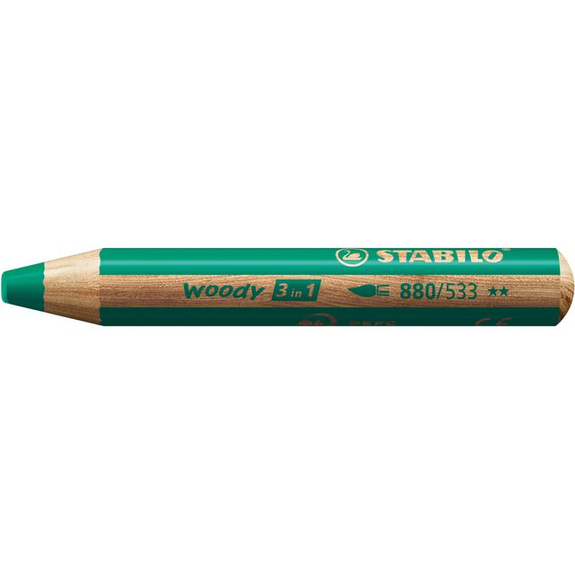 Stabilo - Crayons de couleur 880 woody 3 en 1 vert multitalent