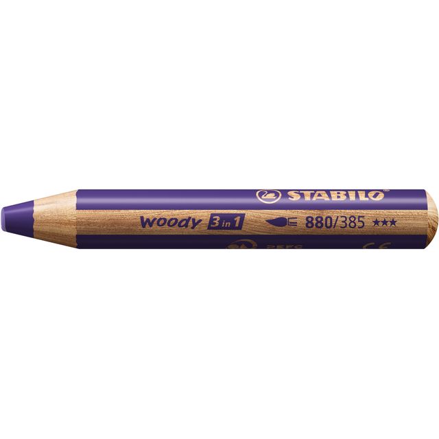 Stabilo - Crayons de couleur 880 boisés 3 en 1 violet multi-talentueux