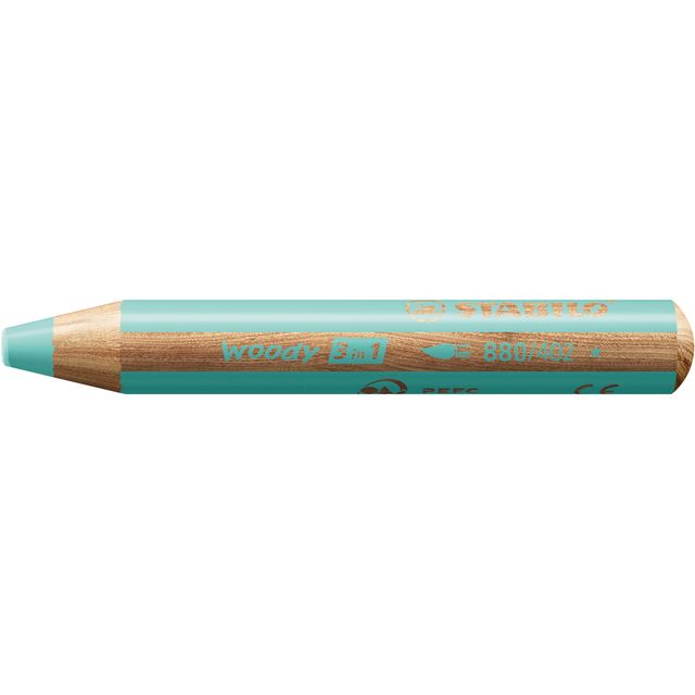 Stabilo - Buntstifte 880 woody 3 in 1 Multitalent Pastellblau | 5 Stück