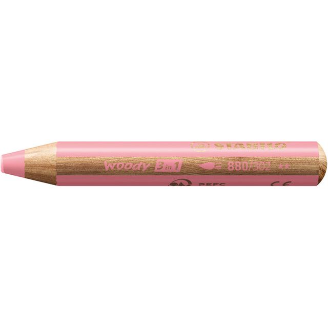 STABILO - CURT DE COULEUR 880 WOODY 3 IN 1 PASTEL PINK | 5 pièces