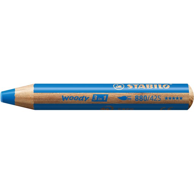 Stabilo - Crayons de couleur 880 woody 3 en 1 multi-talents bleu moyen